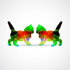 vector mosaic silhouettes of cats