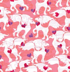 Seamless pattern horse lovers