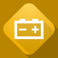 Vector icon of Car Accumulator with a long shadow