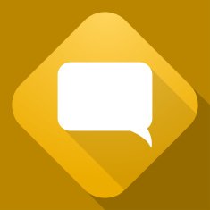 Vector icon of Speech Bubble with a long shadow N7