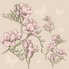 colour sketch flower pattern
