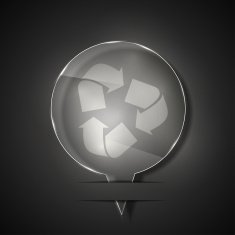 Vector glass recycle icon on gray background Eps 10