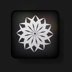 Vector snowflake icon on black background Eps 10 N3