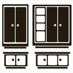 furniture icons of cabinet isolated on white background N3