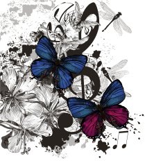 Artistic futuristic music background with grunge elements N2