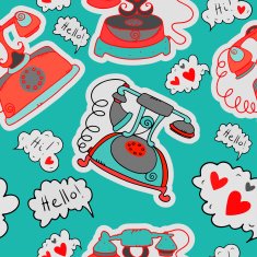 Vintage seamless pattern with phones N2