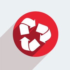 Vector red circle icon on gray background Eps10 N36