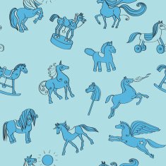 toy horses doodles pattern N2