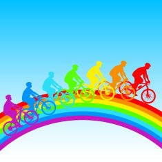 cyclist a rainbow N2