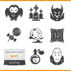 Halloween vector icons set N46