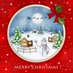 Christmas ball with winter landscape