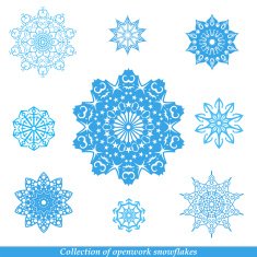 Set of vectors snowflakes N4