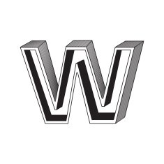 The vintage style letter W