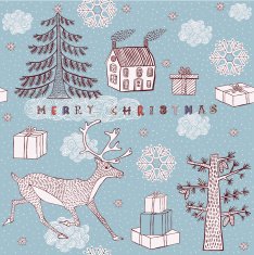 Christmas card with deer N4