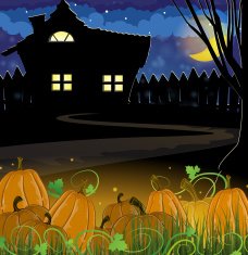 Pumpkins and house