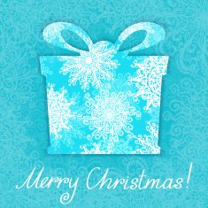 Merry Christmas background with a gift
