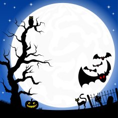 bats in a full moon night