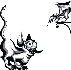 Two gargoyles - corner elements