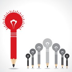 Creative idea concept with pencil bulbs N2