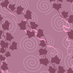 Leaves of ivy and ribbons on seamless pattern