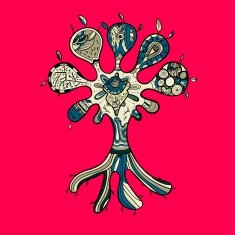 Abstract tree illustration with ornaments for your design N3