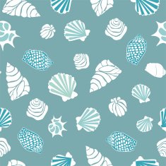 Seamless pattern with various shells