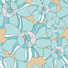 Seamless pattern with fantastic flowers N3