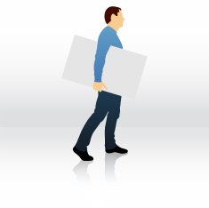 Male silhouette holding blank sign N14