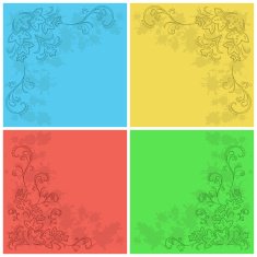 Abstract floral background set