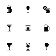 alcohol 9 icons set