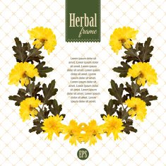 Herbarium wreath of natural yellow flowers
