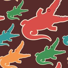 Colorful seamless pattern with crocodiles N2