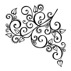 Beautiful Decorative Branch with Flowers (Vector) N4