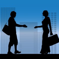 Vector silhouette of a business people N18