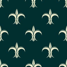 French seamless pattern with fleur de lys flowers