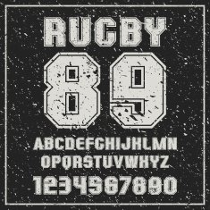 Sans serif font Rugby team with the contours N2