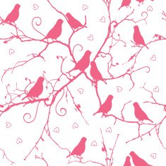 Birds in love on the branches seamless vector print N2