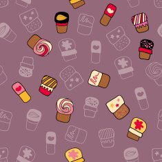 Background with sweets for cook books or wrapping paper