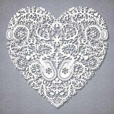 Greeting card with lacy heart N2