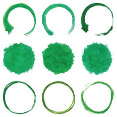 Circular Green Brush Stroke