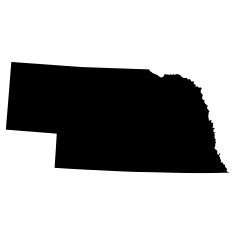 map of the U S state Nebraska