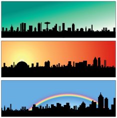 Square City Skyline Panel 01