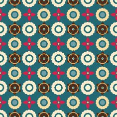 Seamless pattern with silhouettes flowers N34