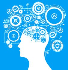 Human head with cogs