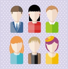 Characters silhouettes people professions