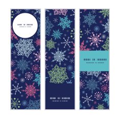 Vector snowflakes on night sky Christmas snowflake silhouette pattern frame N15