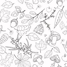 pattern autumn leaves silhouettes