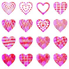 Valentine heart with patterns set N5