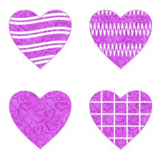 Valentine heart with patterns set N6