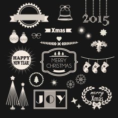 Christmas and New Year design decoration elements set